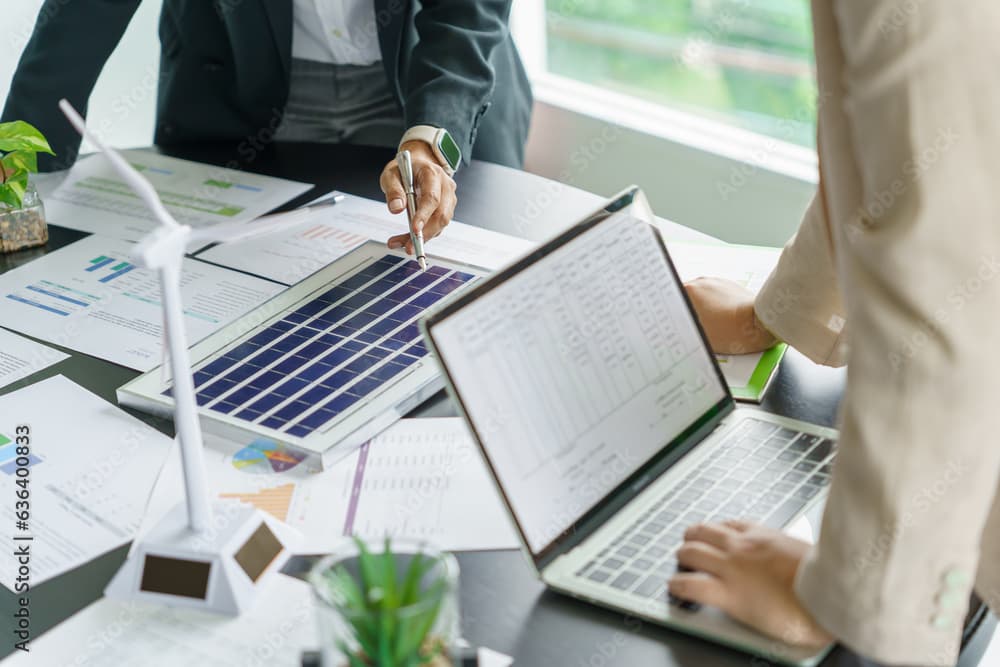 Electric vehicle being charged at charging station